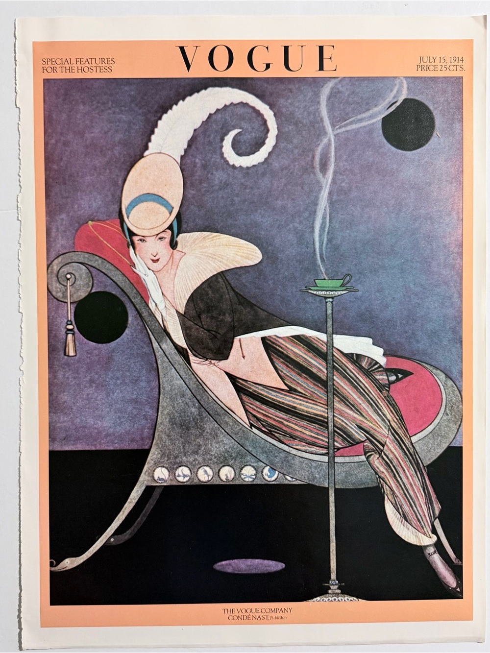 Vintage Vogue Poster Book 1975 George Wolfe Plank 1914 Lounging Art Deco Print